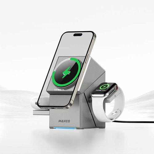MAXCO MW11 three in one touch rotating wireless charger (Ready Stock)