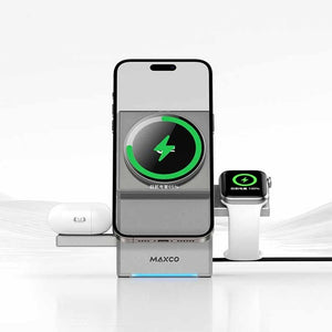 MAXCO MW11 three in one touch rotating wireless charger (Ready Stock)