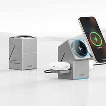 Load image into Gallery viewer, MAXCO MW11 three in one touch rotating wireless charger (Ready Stock)